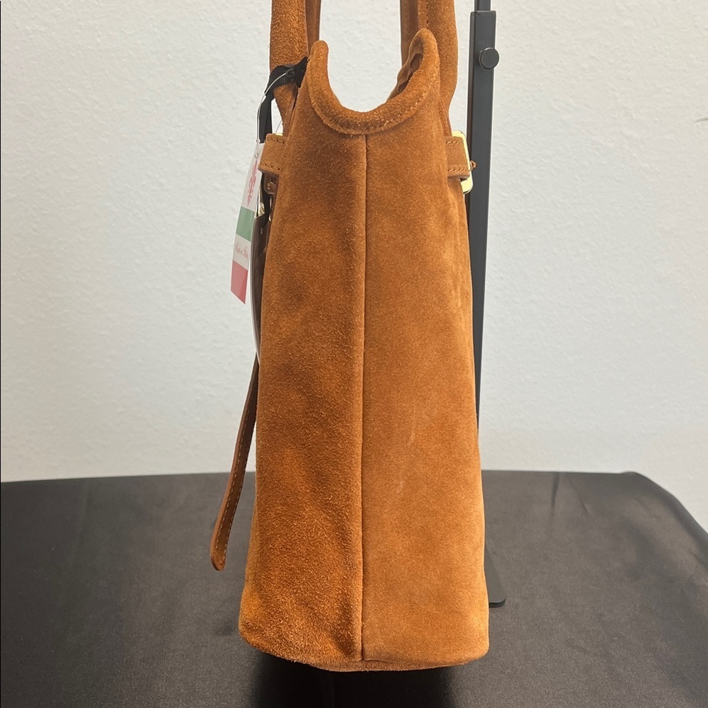 Marlon Firenze | “Eva” Ring Hook Leather Suede Tote - Picture 11 of 11